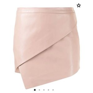 MICHELLE MASON LEATHER ASYMMETRICAL MINI SKIRT